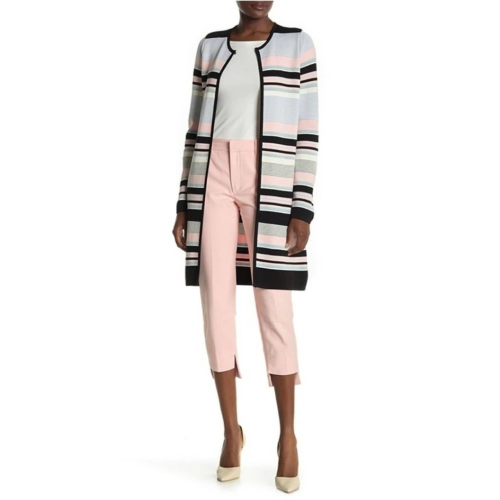 Calvin Klein Colorblock Multi Striped Pattern Cardigan Size S - Picture 2 of 9
